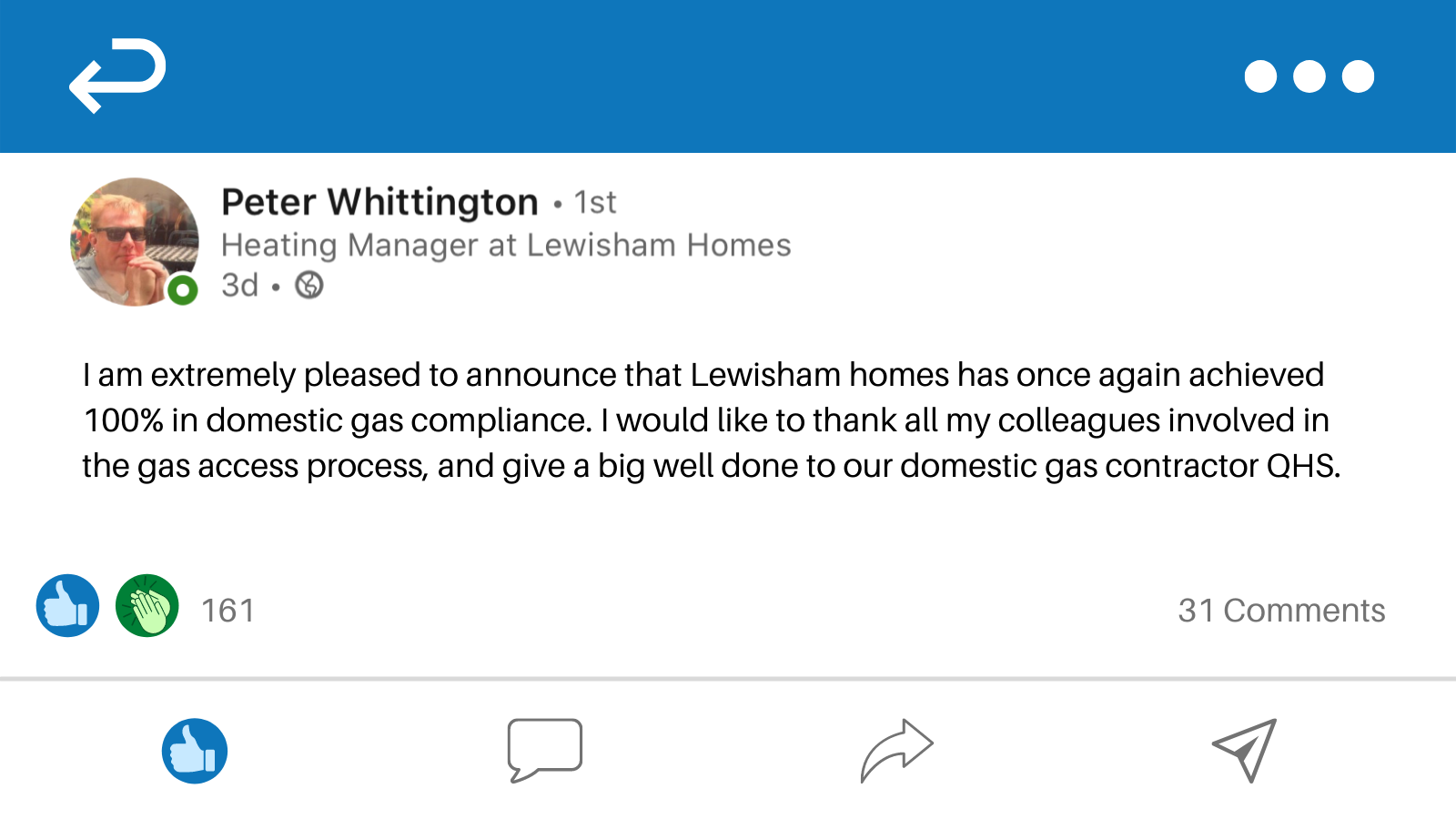 100% compliance achieved for Lewisham Homes