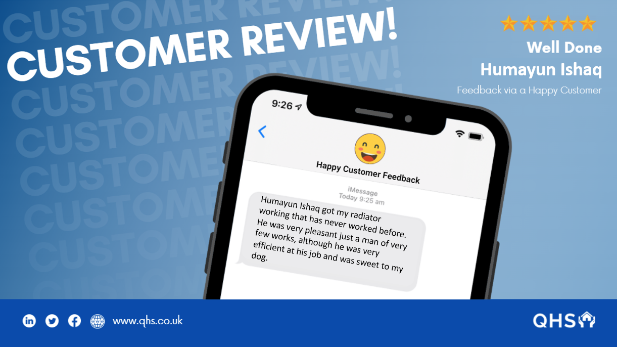 Feedback from a happy QHS customer