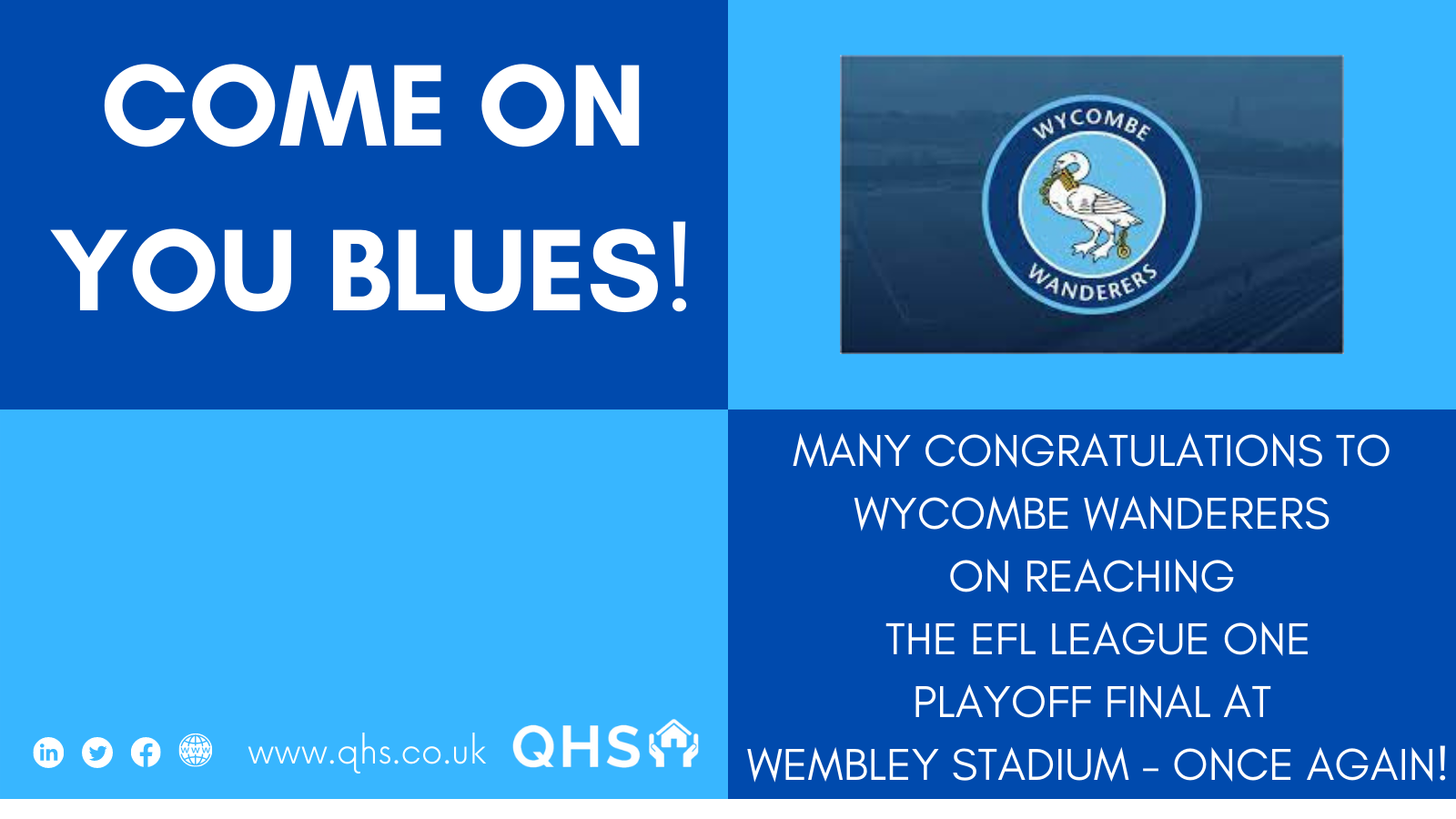 QHS Congratulates Wycombe Wanderers On Reaching The EFL Play-Off Final